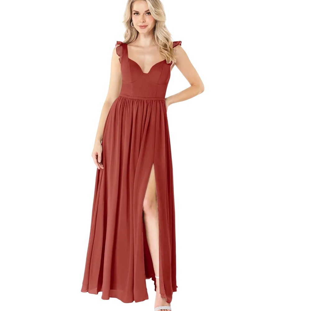 Azazie Maxi Dress in Rust